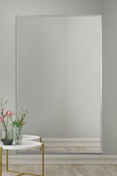 "MirrorOutlet The Artus - Silver Modern Aluminium Edged Wall Leaner Mirror 68"" X 43"" (174CM X 110CM) Silver Mirror Glass.…"