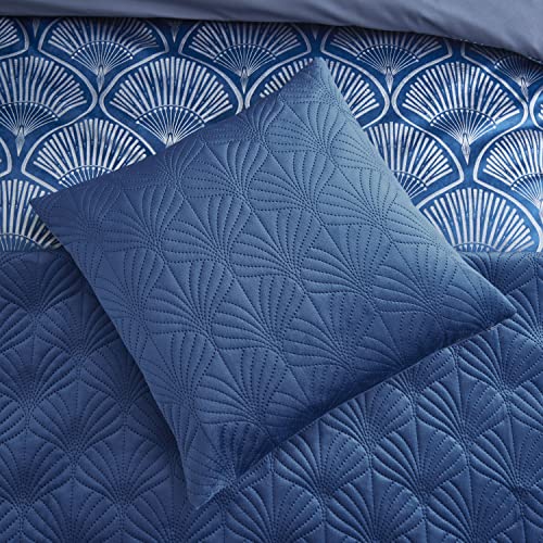 Catherine Lansfield Living Art Deco Pearl 45x45cm Cushion Navy Blue