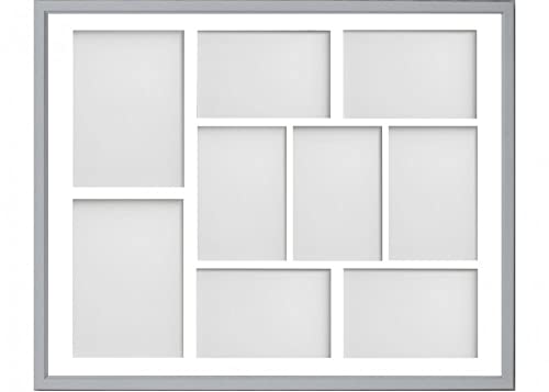 Frame Company Drayton Multi Aperture Photo Frame, Grey, 20x16 for 6x4 inch (x7) 7x5 inch (x2)