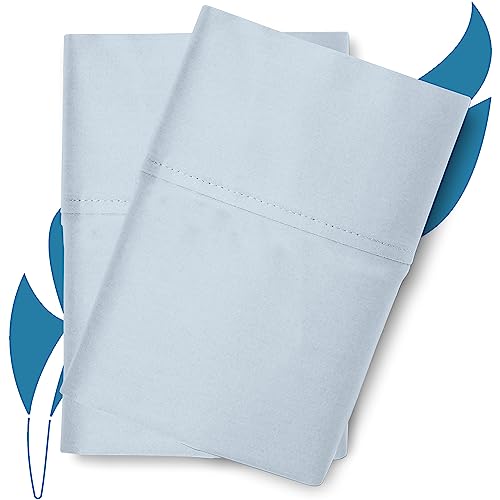 Ashton Sheets 100% Egyptian Cotton Pillow Cases Queen Size - 800 Series High Thread Count Standard Pillow Cases Set of 2 - Long Staple Cotton, Breathable Sateen Hotel Pillowcases - Elite Collection