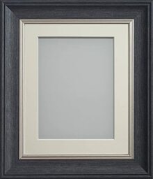 Frame Company Drummond Range Charcoal 9x7 inch Picture Photo Frame with Ivory Mount for Image 8x6 inch * Choice of Sizes* Fitted with Real Glass