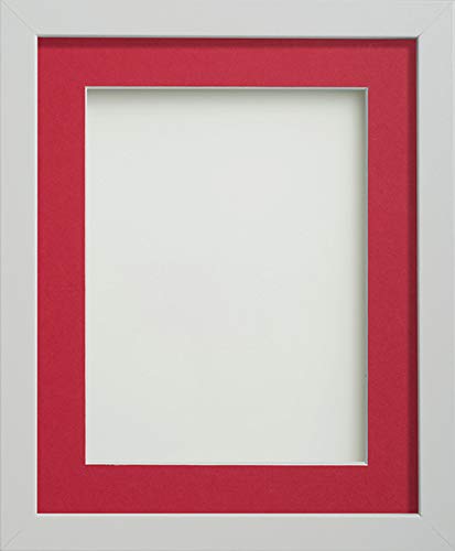 Frame Company Allington White Photo Frame with Red Mount, 12x10 for 8x6 inch, fitted with perspex