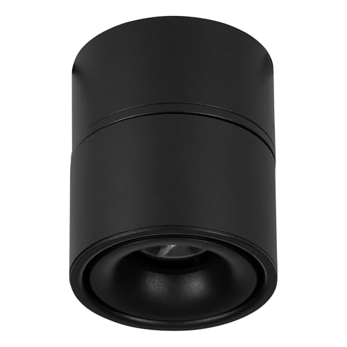 Eglo Semi-recessed LED spot Light Bohoyo, Ceiling Spotlight, recessed or Flush-Mount lamp, Downlight Made of Aluminium in Black, ∅ 10 cm