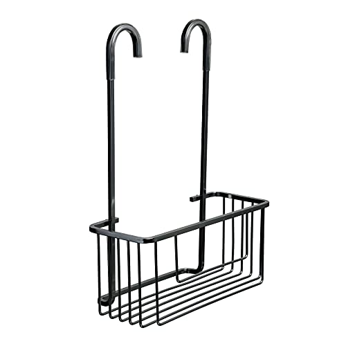 TATAY Shower Caddy Aluminium - Moisture- and Corrosion-Resistant - Supports 8 kg - Easy No-Drill Installation - Hanging Shower Basket with Efficient Drainage - 28 x 12.8 x 38.5 cm - Black