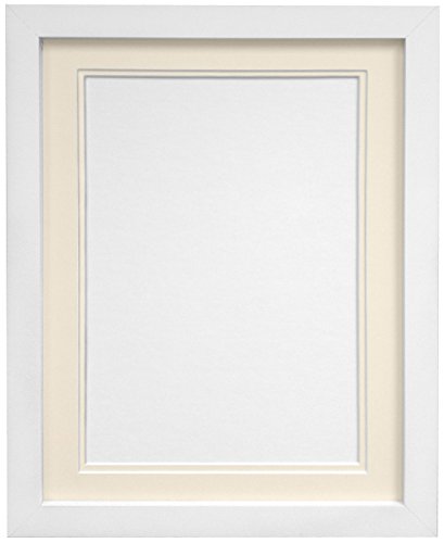 "H7 White Picture Photo Frame With Ivory Double Mount A4 for Pic Size 10""x6"""