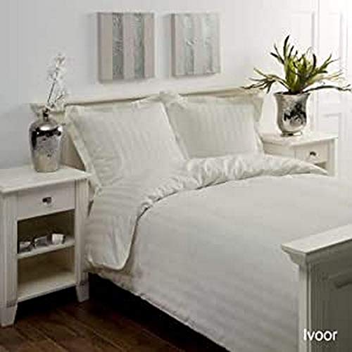 Papillon Satin Stripe Duvet Covers Natural, Cotton, 140 x 200/220 cm