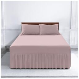 Gaveno Cavailia Luxury Non-Iron PERCALE VALANCE Sheet, Poly-Cotton, Pink , Single
