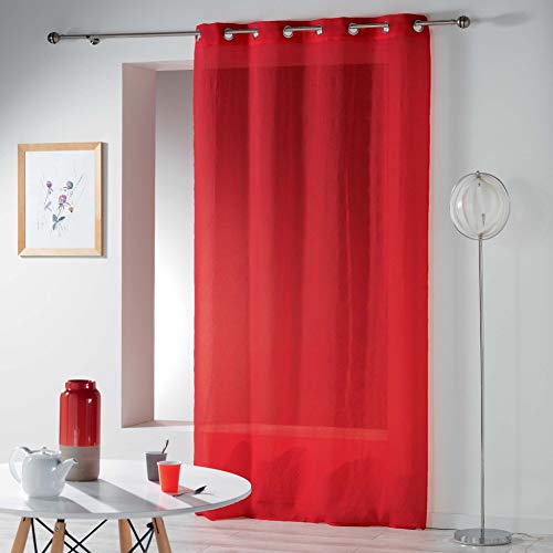 Douceur d'Intérieur Telma Crash Curtain with Eyelets 140 x 280 cm Tin Red