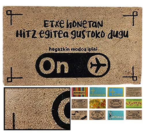 LucaHome โ Natural Coconut Doormat, 40 x 70 cm, Non-Slip Doormat, Etxe Honetan.., Absorbent Doormat, Home Entrance, Ideal for Outdoor or Indoor