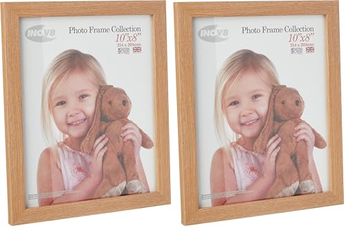 "Inov8 Framing Photo Frame, Dense wood, Lime Oak, 10""x8"" (25x20cm) (Pack of 2)"