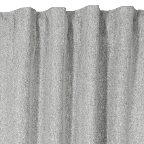 Atout Ciel 100% Blackout Curtain with Ruffle Tape 140 x 260 cm Ready to Hang Grey Heather