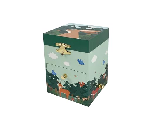Trousselier - Music Box with 3 Drawers Rabbit in the Forest - Green