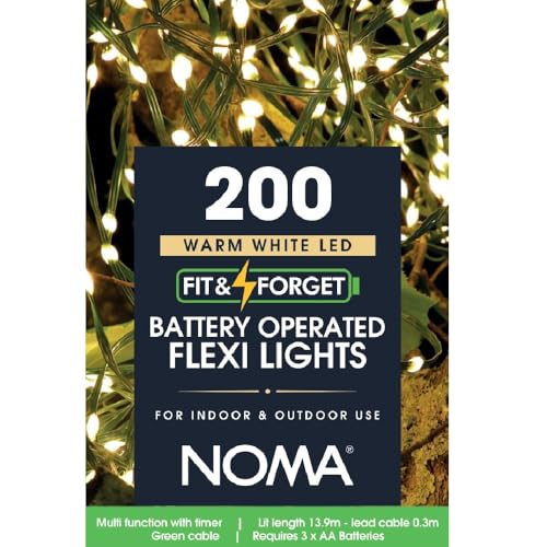 NOMA 200 Warm White Flexi Wire LED Lights, 13.9 m (Pack of 1)
