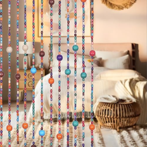 Osunnus Colorful Boho Bamboo Beaded Curtain x 75 Inches 38