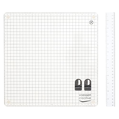 Vaessen Creative Craft Kit Self-Healing Cutting Mat and Magnetic Stamp Platform of 30.5 x 30.5 cm - Scrapbook Accessories for Card Making, Journaling, Embossing and Other Craft Projects