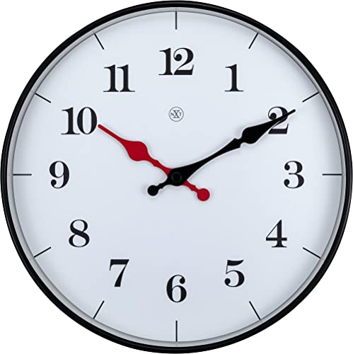 nXt - Wall Clock - Diameter 25 cm - Plastic - White - 'Bernard'