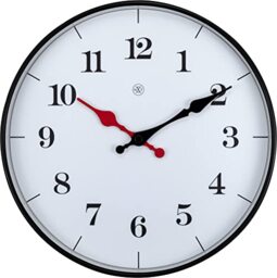 nXt - Wall Clock - Diameter 25 cm - Plastic - White - 'Bernard'