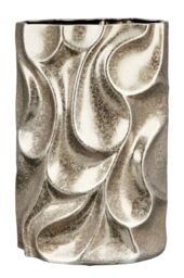 GILDE Decorative Ceramic Vase Flower Vase – Waterproof European Manufacture – Decorative Living Room – Colour: Silver Height 37 cm