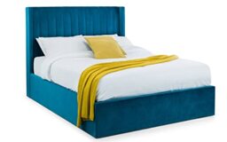 Julian Bowen Langham Scalloped Headboard Storage Bed 135cm, Teal