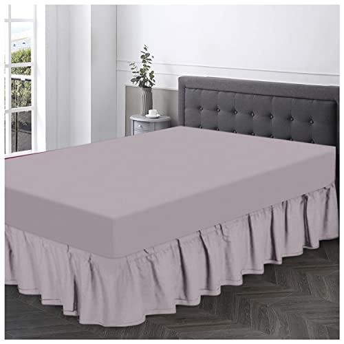 Gaveno Cavailia Super Soft Plain Dyed Diamond Base Valance Sheet [ Double - Grey ]