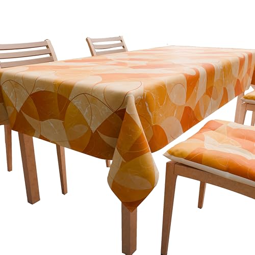 PETTI Artigiani Italiani - Table Cloth, Table Cloth, Kitchen Tablecloth in Cotton Design Lidia Orange X6 Places (140 x 180 cm) 100% Made in Italy