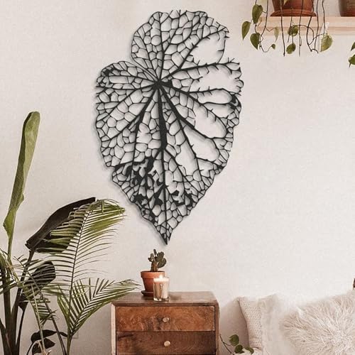 Stylish Black Decorative Metal Wall Accessory, 59 x 94 cm, 100% Steel, 1.5 mm Thickness, Lightweight 1.6 kg, Perfect for Modern Home Decor