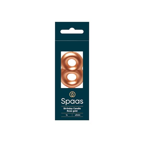 Spaas Birthday Candle Number '8', Rose Gold