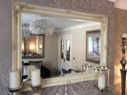 "Fabulous Mirrors Cream/Ivory Stunning Ornate Shabby Chic Decorative - Bevelled Mirror - Fast Despatch - Insured in Transit - Save ££s (26""x22"" 66cm x 56cm)"