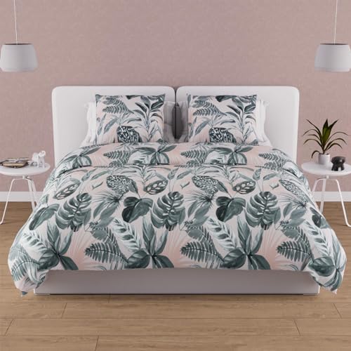 Soleil d'ocre, Duvet Cover Set, Cotton, 57 Thread Count, 260 x 240 cm, Tropic Green