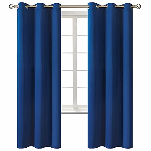 BGment Blackout Curtains for Bedroom, Thermal Insulation, Room Darkening Curtains for Living Room, 106.7 x 183.9 cm, 2 Panels, Royal Blue