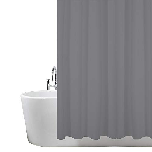 ANSIO Shower Curtain for Bathroom - Mould and Mildew Resistant - Charcoal Grey, 180 x 180 cm (71 x 71 Inch) - Pack of 2 - Water Repellant Fabric - 100% Polyester