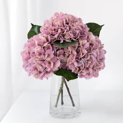 ZYTUYO 3PCS Hydrangeas Artificial Flower (Pink Purple)