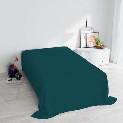 Max Color top Sheet,180x300cm,Petrol Green, 100% Cotton, SMALL DOUBLE