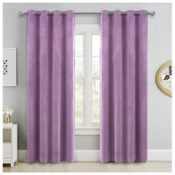 SINGINGLORY Purple Velvet Curtains 52 x 84 Inch, Blackout Thermal Insulated Grommet Window Curtain 2 Panels Set for Bedroom and Living Room (W52 xL84, Purple)