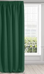 Eurofirany LOGAN Extra Long Blackout Curtain - 1 Unit Rod Pocket, Rufflette Tape, Light blocking Room Darkening Bedroom Living Room, W53 x L106, Dark Green