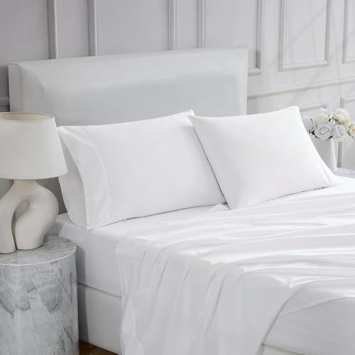 Linen Closet Ultimate Percale Arctic White King Set Sheet 4 Piece Set