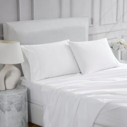 Linen Closet Ultimate Percale Arctic White King Set Sheet 4 Piece Set