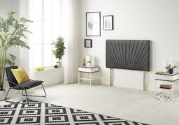 Somnior Beds Bed Centre Platinum Small Single 82cm Tweed Charcoal Headboard With Wooden Struts