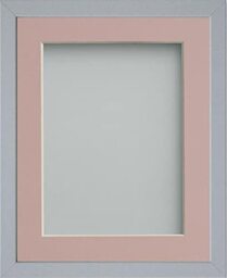 Frame Company Jellybean Range Grey Wooden 7x5 inch Picture Photo Frame with Pink Mount for Image 6x4 inch * Choice of Colours & Sizes* Fitted with Perspex