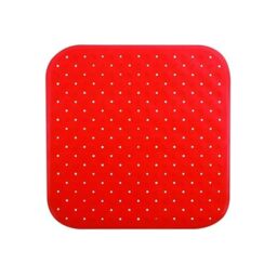 MSV Premium Shower Mat, Antibacterial, Non-Slip with Suction Cups, Red, Rose Scent, Approx. 54 x 54 cm, Washable at 60 °C