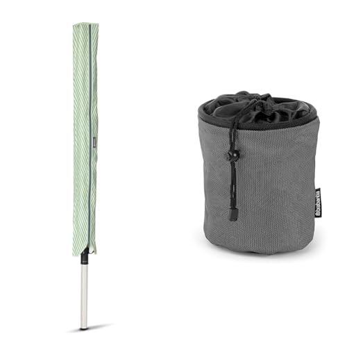 Brabantia - Rotary Cover - Protects from Dirt - Zip Fastener & Premium Peg Bag - with Closing Cord - Durable and Weather Resistant - Storage for up to 150 Pegs - Rotary Dryer - Black