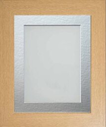 Frame Company Watson Beech Picture Photo Frame fitted with Perspex, 12x10 inch with Silver Mount for image size 8x6 inch