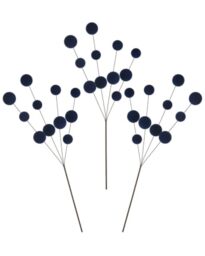 WeRChristmas Navy Velvet Bauble Christmas Tree Pick, 70cm - 70cm navy velvet bauble pick for adding height, soft texture and layered decorative detail to trees, wreaths and garlands