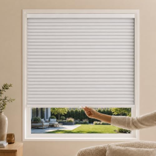 "Chicology Privacy Single Cell Window Blind, Polyester Metal Plastic, Evening Mist, 30"" W x 48"" H"