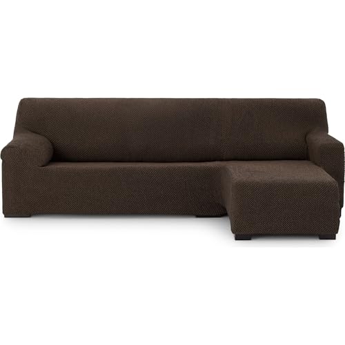 ECOMMERC3 Chaiselong - Universal and Versatile Chaiselong Sofa Cover Short Right Arm - Easy to Install Chaiselong Brown Protector for Back, Seat and Arms