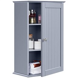 Yaheetech Bathroom Wall Cabinet with 3-Height Adjustable Shelf, 1 Door, Grey