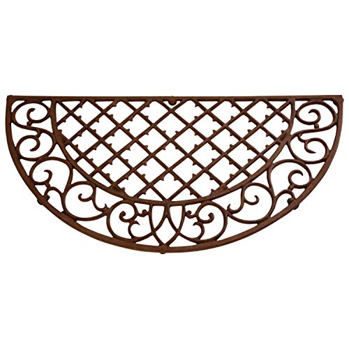 Esschert Lh46 35 x 68 x 2cm Doormat Cast Iron Half Round - Brown