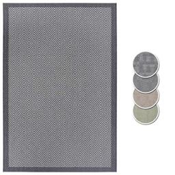 Hanse Home Jakarta Flat Weave Indoor and Outdoor Rug, Weatherproof, Modern Geometric Diamond Pattern Design for Living Room, Bedroom, Balcony, Patio, Garden - Grey/Cream, 120 x 170 cm