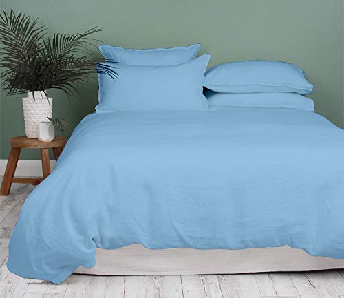 Duvet Cover Queen 1000 Thread Count 100% Egyptian Cotton Long Staple Quilt 1 Duvet Cover 2 Pillow Shams Solid Pattern Silky Soft, Breathable Cover Set 3 Piece Set for Comforter(Sky Blue)