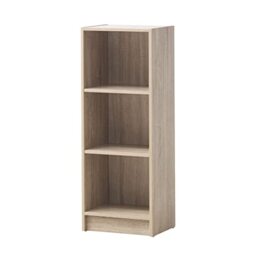 Timber Art Design UK 3 Tier Bookcase Open Narrow Tall Shelf Rack Contemporary Organizer Display Shelving Unit for Modern Living Room, Office Space, Study Room Furniture, Grey - W40 x H106 x D30cm